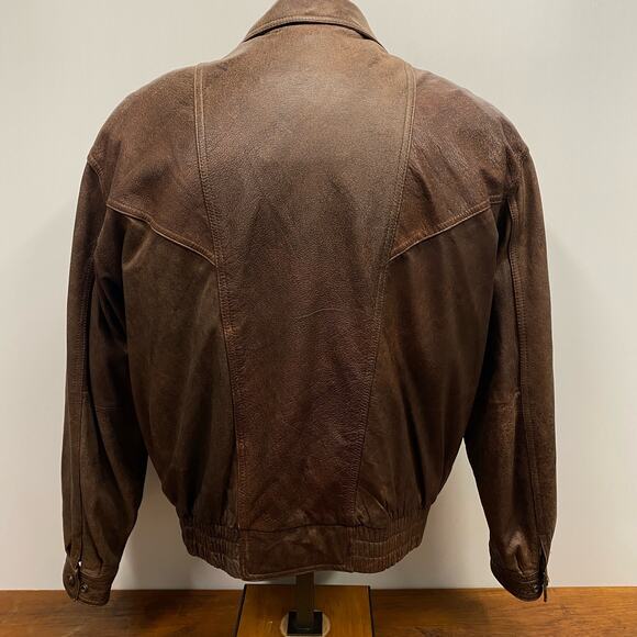 Wilsons Adventure Bound AB Brown Leather Bomber Jacket Thinsulate Lined Men's L - Picture 13 of 13